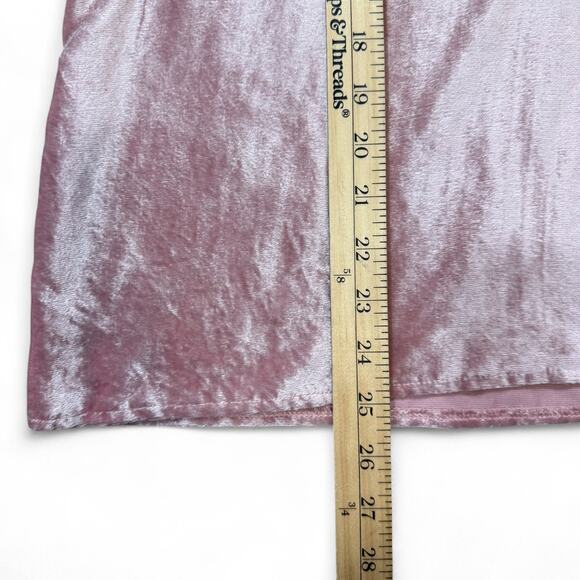 Liz Claiborne Pink Velvet‎ Tunic Top L Boho Fairycore Whimsy Glam Embroidered - Picture 9 of 10